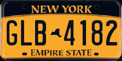 NY license plate GLB4182
