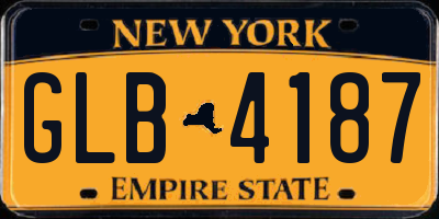 NY license plate GLB4187