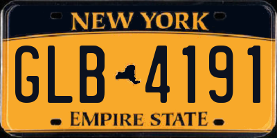 NY license plate GLB4191