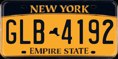 NY license plate GLB4192