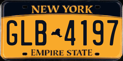 NY license plate GLB4197