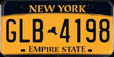 NY license plate GLB4198