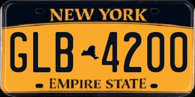 NY license plate GLB4200