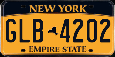 NY license plate GLB4202