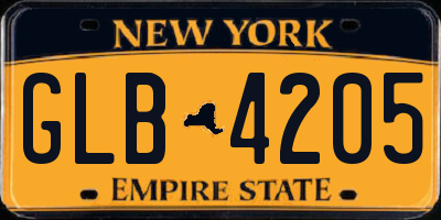NY license plate GLB4205