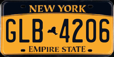 NY license plate GLB4206