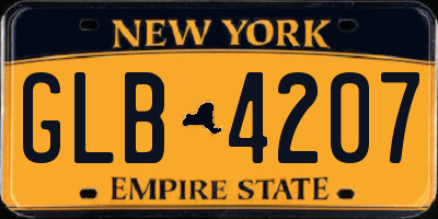 NY license plate GLB4207