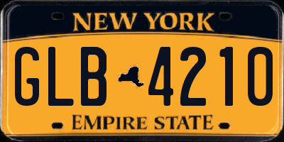 NY license plate GLB4210