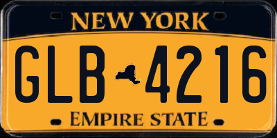 NY license plate GLB4216