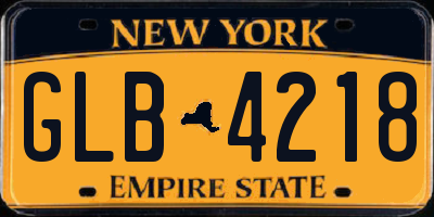 NY license plate GLB4218