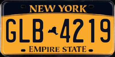 NY license plate GLB4219