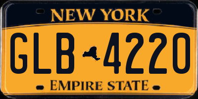 NY license plate GLB4220