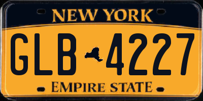NY license plate GLB4227