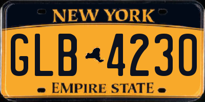 NY license plate GLB4230