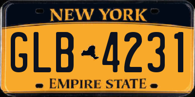 NY license plate GLB4231