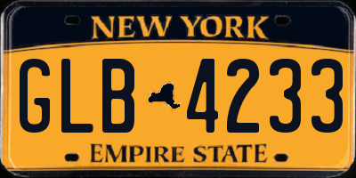 NY license plate GLB4233