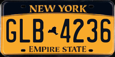 NY license plate GLB4236