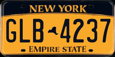 NY license plate GLB4237