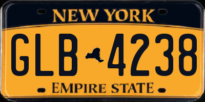 NY license plate GLB4238