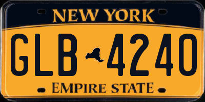 NY license plate GLB4240