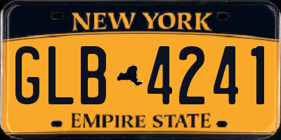 NY license plate GLB4241