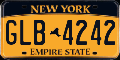 NY license plate GLB4242