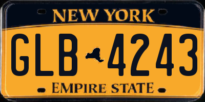 NY license plate GLB4243