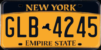 NY license plate GLB4245