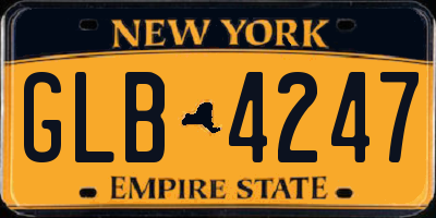 NY license plate GLB4247