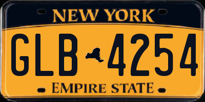 NY license plate GLB4254