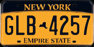 NY license plate GLB4257