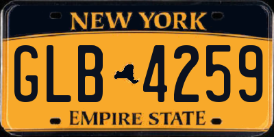NY license plate GLB4259