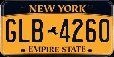 NY license plate GLB4260