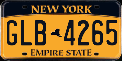 NY license plate GLB4265