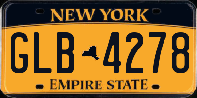 NY license plate GLB4278