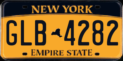 NY license plate GLB4282