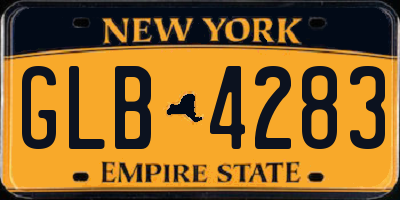 NY license plate GLB4283
