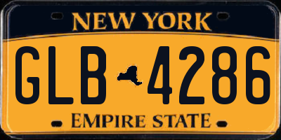 NY license plate GLB4286