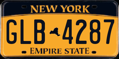 NY license plate GLB4287