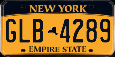 NY license plate GLB4289