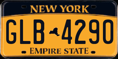 NY license plate GLB4290