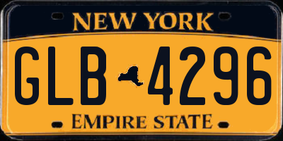 NY license plate GLB4296