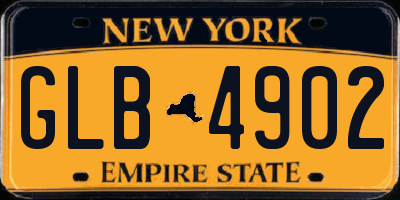 NY license plate GLB4902