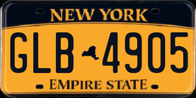 NY license plate GLB4905
