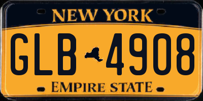 NY license plate GLB4908
