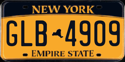 NY license plate GLB4909