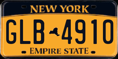 NY license plate GLB4910