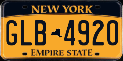 NY license plate GLB4920