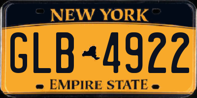 NY license plate GLB4922
