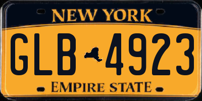 NY license plate GLB4923